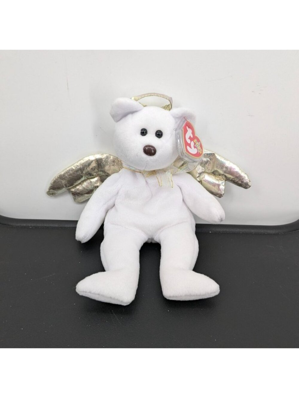 Vtg Ty Beanie Babies Halo II Angel Bear 2000 Plush Wings Collectible Toy Y2K